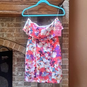 NWT Strapless Tropical Dress